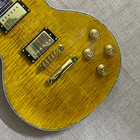 Elite Custom Vintage Yellow Electric Guitar Whimsical Vine Floral Inlay