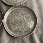Vintage Aluminum Round Drinking Coasters Fruit Set Of 8