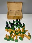 Vintage 1960s-70s French Lardy Style Staunton Chess Set 3 5    King Wood Box