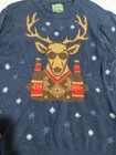 Party Sweater Brand Ugly Reindeer Beer Christmas Ls Pullover  Men s Medium