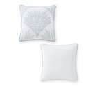 Martha Stewart Cottage Leaf White blue Cotton Dec Pillow