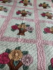 Gorgeous Vintage Handmade Flower Basket Quilt 72 X 83 