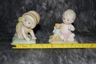 Vtg Ceramic Baby Boy   Girl Figurines On Pillows Nursery Decor Made In Taiwan