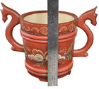 Norwegian Rosemaling Wood Tine Box Floral Bucket Pot Folk Art 13 w X 9 5 h