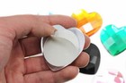50mm Crystal Ab H702 Large Self Adhesive Heart Acrylic Cosplay Gem Flat Back    