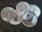 2014  lot Of 5  Canada Maple Privy 5 Dollar Silver Maple Leaf Coins Gem Bu s