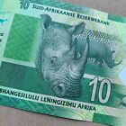 Mandela Banknote South Africa 10 Rand World Paper Money Currency Unc Khulu Rhino