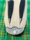 100  Real Horse Hair Sporran White With 2 Black Tassels Highland Bagpipe Sporran