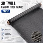 10ft X 19 7  Real Carbon Fiber Fabric Cloth Roll 3k 200gsm 2x2 Twill Weave Black