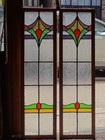 Pair Of Stained Glass Sidelights - Privacy Glass Windows 11 X 40