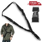 1pcs Tactical One Single Point Sling Strap Bungee Rifle Gun Sling With Qd Buckle