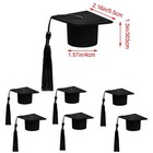 12pcs Mini Graduation Cap For Crafts Black Felt Graduation Hat Graduation Bot   
