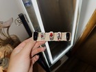 Coffin Long Press-on Nails Full Cover Shiny Black White Red Halloween Design