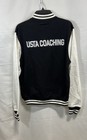 Vantage Men s Usta Coaching Varsity Jacket Black White Letterman Bomber Sz M