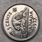 1937 Canada 5 Cent Canadian Nickel World Foreign Coin F1300