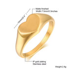 Custom Name Letter Ring Engraved Stainless Jewelry Gold Band Heart Cursive Gift