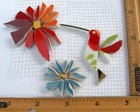 Hummingbird And Red Daisy Mosaic Tile Broken Cut China Plate Tile