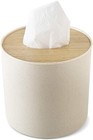 Toilet Paper Roll Dispenser With Bamboo Lid  Decorative Round Paper Holder  B   