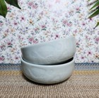 Korean Celadon Jade Bowl Set Of 2 Old Grape Pattern Small Vintage Bowls Asian
