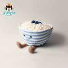 Amuseables Oats Striped In Blue And Cream 7 09   Toyjellycatdoll Soft Plush Gift