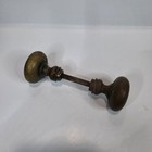 Antique Brass Round Door Knob Set Salvage Metal With Spindle