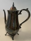 Antique Vintage Silver Plated Footed Teapot Coffee Water Pot Hinged Lid 11 