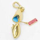 Juicy Couture Openable Fortune Cookies Printed Letter Pendant Charm Gold Tone
