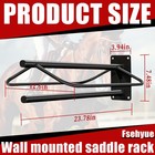 Saddle Rack With Pad Bar 2 Packs Wall Mounted Horse Saddle Stand Black