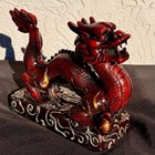Red Dragon Chinese Feng Shui Figurine Statue Good Luck Vintage Traditional Resin