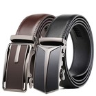 Leather Ratchet Click Belt 2 Pack For Men  Adjustable Dress Belts With Slide Buc