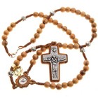 Pope Francis Olive Wood Rosary 6mm Beads Necklace Corded Women Kids 15  Italy