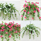 Artificial Hanging Basket Fake Silk Morning Glory Flower Vine Home Wedding Decor