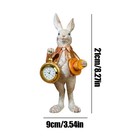 Gentleman Rabbit Clock  Easter Bunny Figurine With Top Hat Cute Home Ornament 