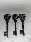 Heavy Cast  Iron Skeleton Key Wall D  cor 12       Lot Of 3   Farmhouse Primitive