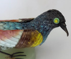 Mid Century Beautiful Metal Enamel Bird Figure - Wonderful Detail 5 x1  1 2 