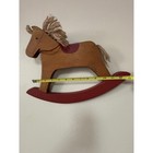 Vintage Wooden Rocking Horse Wall Decor Nursery Farmhouse Handcrafted Brown Red