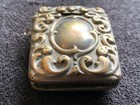 Antique Ornate Brass Card Case     Vintage Victorian Embossed Metal Box Collectibl