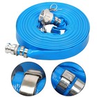 1-1 4  X 100    Pvc Lay Flat Water Pump Discharge Hose With Aluminum Pin Lug Blue