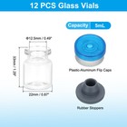 12pcs 5ml Small Clear Glass Vials With Dark Silver Color