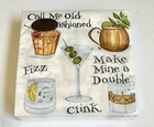 Lot 2 Caspari Cocktail Hour Napkins 40 Total Bar Drinks 5  X 5 