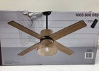 Home Decorators Savannah 52 In  Indoor Led Matte Black natural Oak Ceiling Fan
