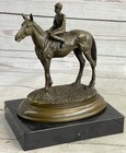 Bronze Delaware Park Horse Racing Equestrian Bronze Jockey On Racehorse Marble