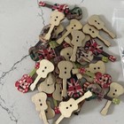Lot Of New Wooden Button Variety-guitars birds cats  Flowers-round Decorative