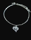 Silver Heart Anklet  Silver Ankle Bracelet  Heart Jewelry  Womens Anklets