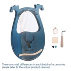 New Lyre Harp 16 Metal String Harp Solid Wood Mahogany With Tuning Wrench Gift