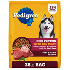 114 Lb  3 Pack - Pedigree   High Protein Adult Dry Dog Food - Beef   Lamb