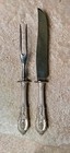 1930s Wallace Rose Point Sterling Silver 2-piece Carving Set
