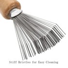 1pc Hair Brush Cleaner Mini Dirt Remover Rake Comb Wooden Handle Cleaning Tool