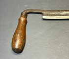 Vintage Draw Knife With 8 Inch Curved Blade And Wood Handles