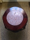 Vintage Chinese Hand Carved Solid Rose Wood Marble Top Plant Pedestal Stand 24 